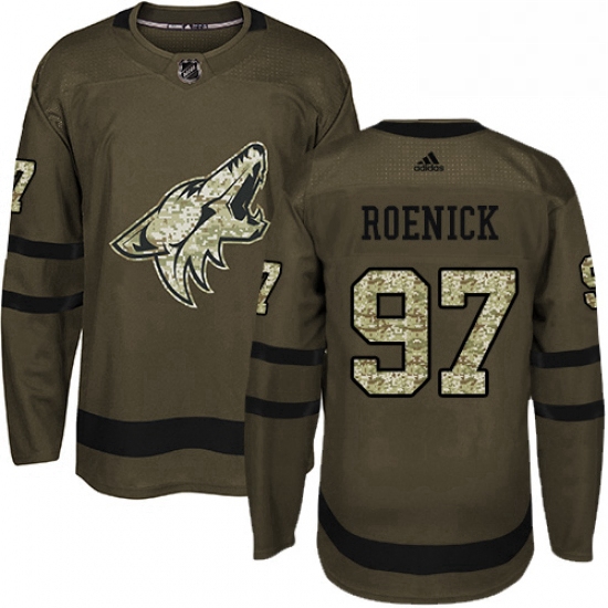 Youth Adidas Arizona Coyotes 97 Jeremy Roenick Authentic Green Salute to Service NHL Jersey