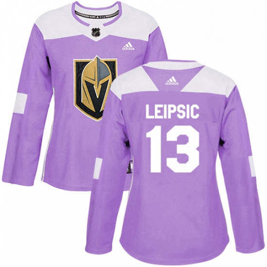 Womens Adidas Vegas Golden Knights 13 Brendan Leipsic Authentic Purple Fights Cancer Practice NHL Je