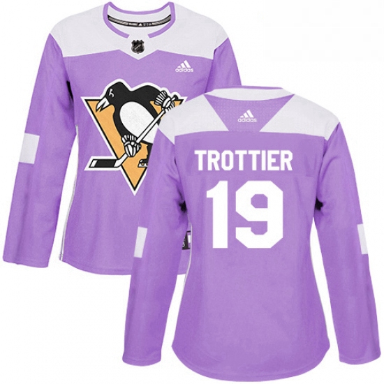 Womens Adidas Pittsburgh Penguins 19 Bryan Trottier Authentic Purple Fights Cancer Practice NHL Jers