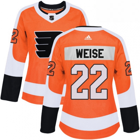 Womens Adidas Philadelphia Flyers 22 Dale Weise Authentic Orange Home NHL Jersey