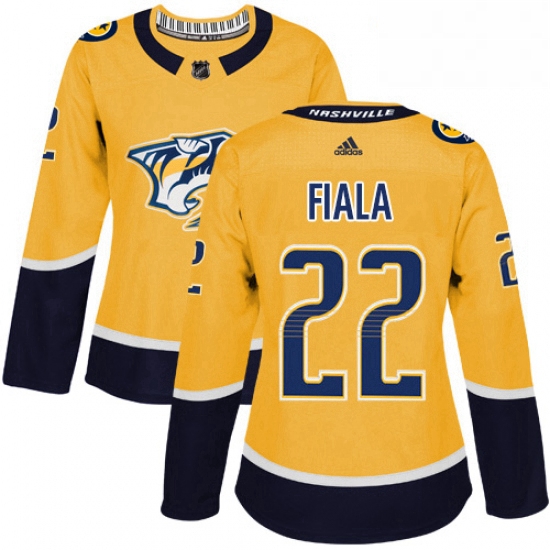 Womens Adidas Nashville Predators 22 Kevin Fiala Authentic Gold 