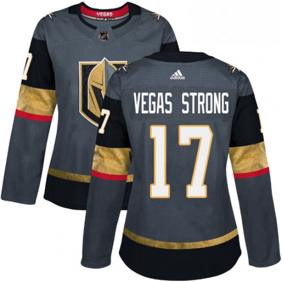 Womens Adidas Vegas Golden Knights 17 Vegas Strong Authentic Gray Home NHL Jersey