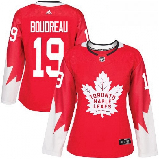 Womens Adidas Toronto Maple Leafs 19 Bruce Boudreau Authentic Red Alternate NHL Jersey