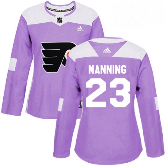 Womens Adidas Philadelphia Flyers 23 Brandon Manning Authentic Purple Fights Cancer Practice NHL Jer