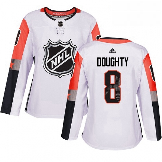 Womens Adidas Los Angeles Kings 8 Drew Doughty Authentic White 2018 All Star Pacific Division NHL Je