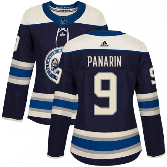 Womens Adidas Columbus Blue Jackets 9 Artemi Panarin Authentic Navy Blue Alternate NHL Jersey