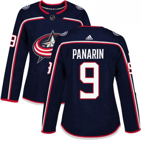 Womens Adidas Columbus Blue Jackets 9 Artemi Panarin Authentic Navy Blue Home NHL Jersey