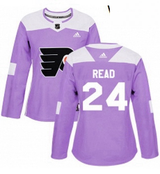 Womens Adidas Philadelphia Flyers 24 Matt Read Authentic Purple Fights Cancer Practice NHL Jersey