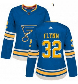 Womens Adidas St Louis Blues 32 Brian Flynn Authentic Navy Blue Alternate NHL Jersey