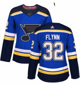 Womens Adidas St Louis Blues 32 Brian Flynn Authentic Royal Blue Home NHL Jersey