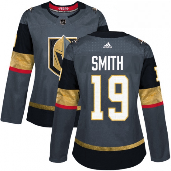 Womens Adidas Vegas Golden Knights 19 Reilly Smith Authentic Gray Home NHL Jersey