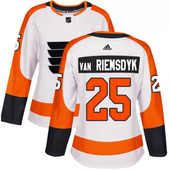 Womens Adidas Philadelphia Flyers 25 James Van Riemsdyk Authentic White Away NHL Jersey