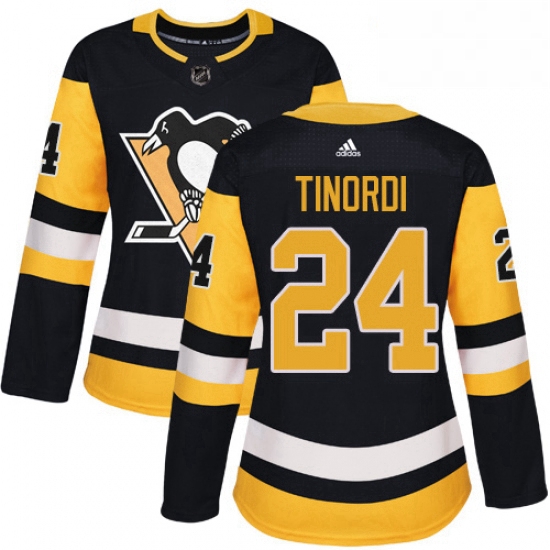 Womens Adidas Pittsburgh Penguins 24 Jarred Tinordi Authentic Black Home NHL Jersey