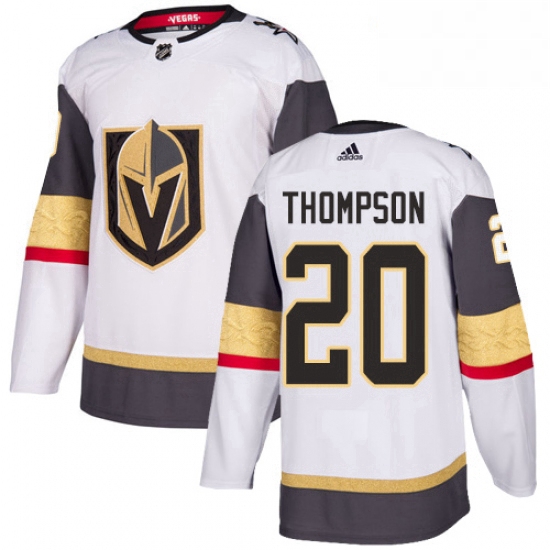 Womens Adidas Vegas Golden Knights 20 Paul Thompson Authentic White Away NHL Jersey