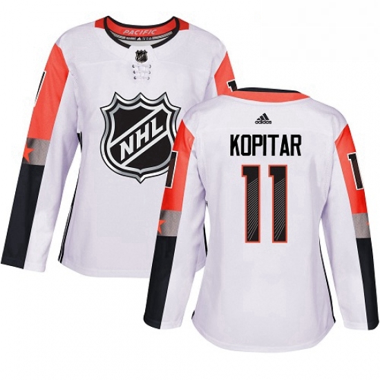 Womens Adidas Los Angeles Kings 11 Anze Kopitar Authentic White 2018 All Star Pacific Division NHL J