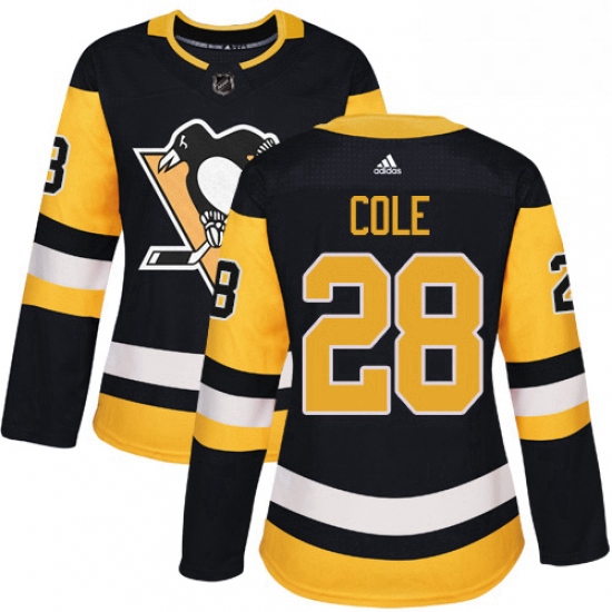 Womens Adidas Pittsburgh Penguins 28 Ian Cole Authentic Black Home NHL Jersey