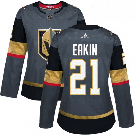 Womens Adidas Vegas Golden Knights 21 Cody Eakin Authentic Gray Home NHL Jersey