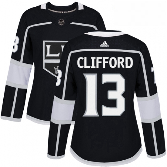 Womens Adidas Los Angeles Kings 13 Kyle Clifford Authentic Black Home NHL Jersey