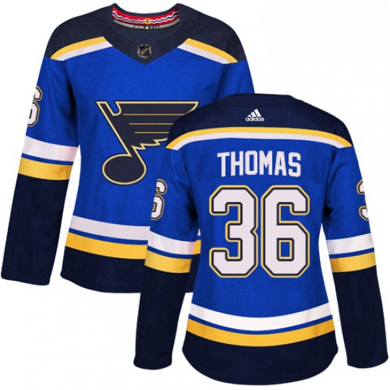 Womens Adidas St Louis Blues 36 Robert Thomas Authentic Royal Blue Home NHL Jersey