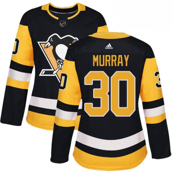 Womens Adidas Pittsburgh Penguins 30 Matt Murray Authentic Black Home NHL Jersey