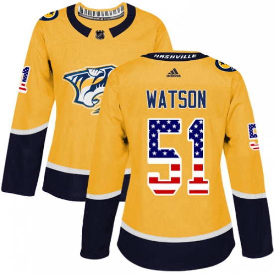 Womens Adidas Nashville Predators 51 Austin Watson Authentic Gol