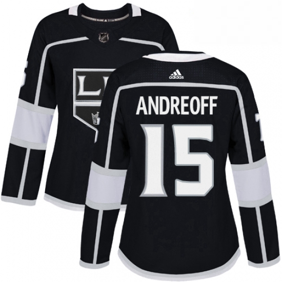 Womens Adidas Los Angeles Kings 15 Andy Andreoff Authentic Black