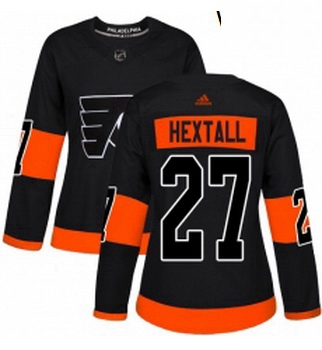 Womens Adidas Philadelphia Flyers 27 Ron Hextall Premier Black Alternate NHL Jersey