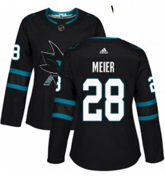 Womens Adidas San Jose Sharks 28 Timo Meier Premier Black Altern