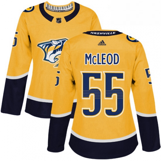 Womens Adidas Nashville Predators 55 Cody McLeod Authentic Gold Home NHL Jersey