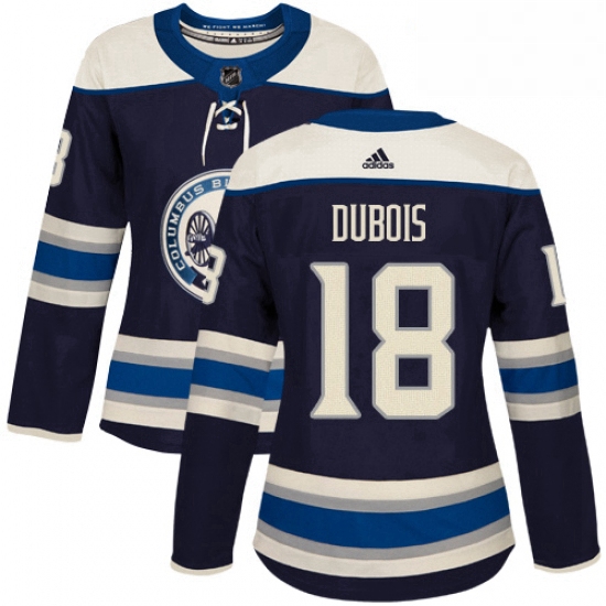 Womens Adidas Columbus Blue Jackets 18 Pierre Luc Dubois Authentic Navy Blue Alternate NHL Jersey