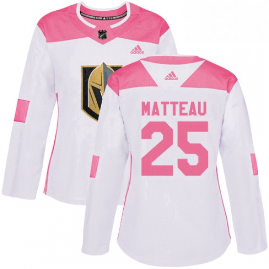 Womens Adidas Vegas Golden Knights 25 Stefan Matteau Authentic WhitePink Fashion NHL Jersey