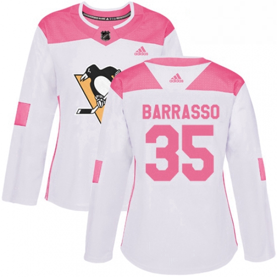 Womens Adidas Pittsburgh Penguins 35 Tom Barrasso Authentic Whit