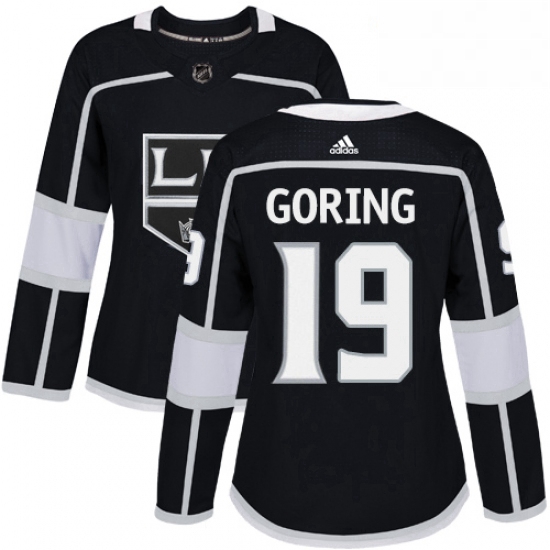 Womens Adidas Los Angeles Kings 19 Butch Goring Authentic Black Home NHL Jersey