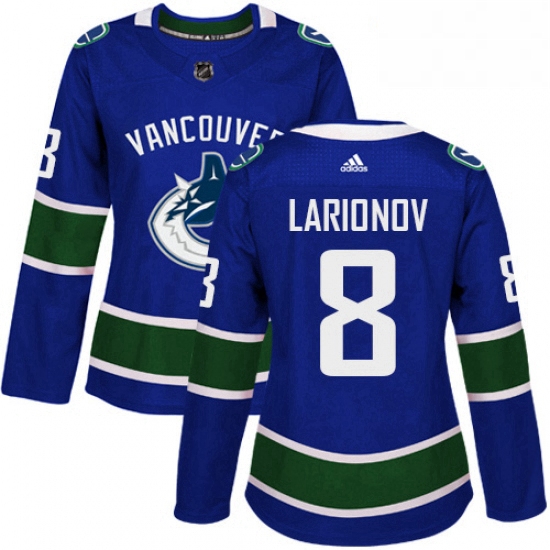 Womens Adidas Vancouver Canucks 8 Igor Larionov Authentic Blue H