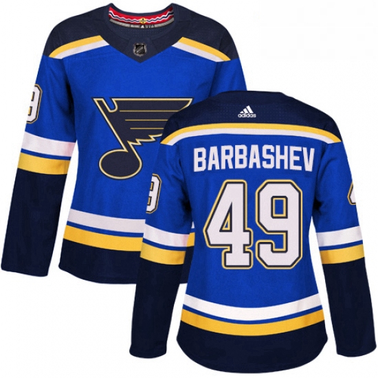 Womens Adidas St Louis Blues 49 Ivan Barbashev Authentic Royal B