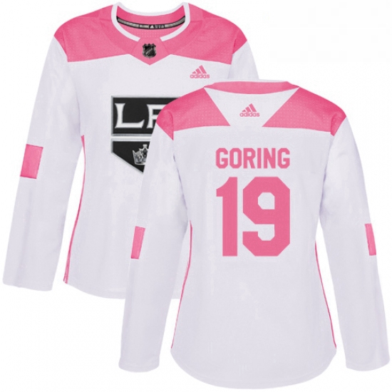 Womens Adidas Los Angeles Kings 19 Butch Goring Authentic WhiteP