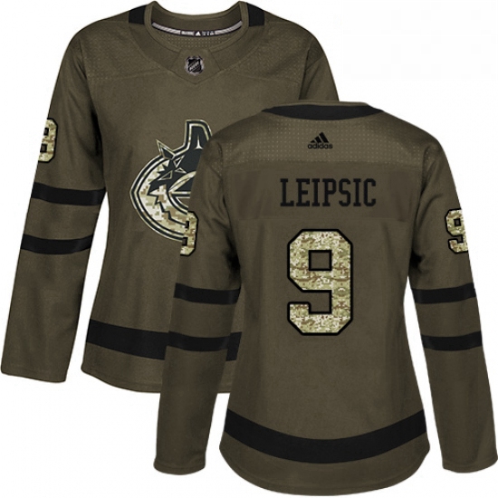 Womens Adidas Vancouver Canucks 9 Brendan Leipsic Authentic Gree