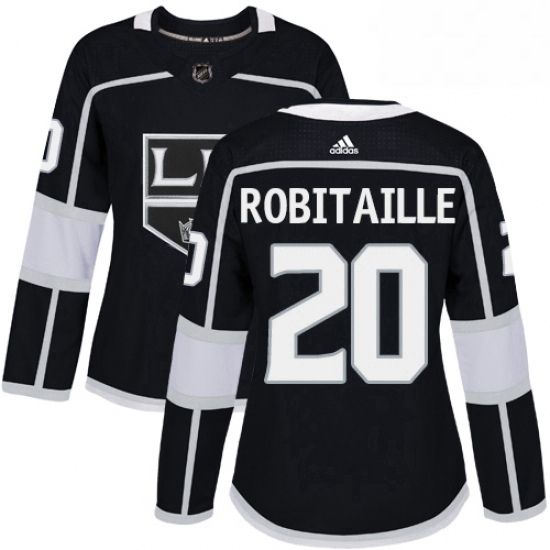 Womens Adidas Los Angeles Kings 20 Luc Robitaille Authentic Black Home NHL Jersey