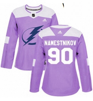 Womens Adidas Tampa Bay Lightning 90 Vladislav Namestnikov Authentic Purple Fights Cancer Practice N