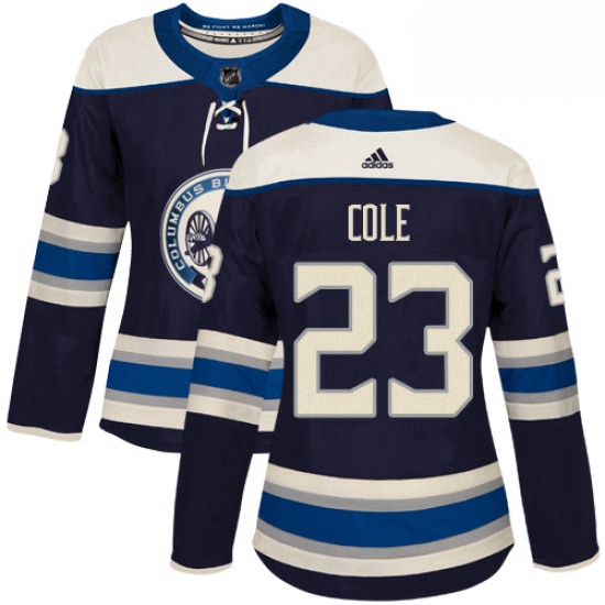 Womens Adidas Columbus Blue Jackets 23 Ian Cole Authentic Navy Blue Alternate NHL Jersey