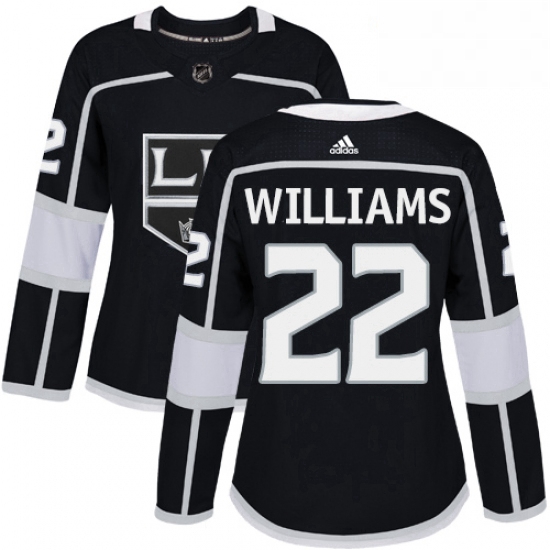 Womens Adidas Los Angeles Kings 22 Tiger Williams Authentic Black Home NHL Jersey