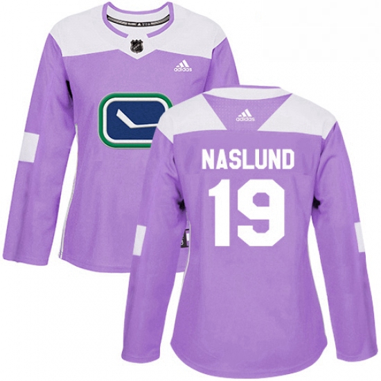 Womens Adidas Vancouver Canucks 19 Markus Naslund Authentic Purple Fights Cancer Practice NHL Jersey