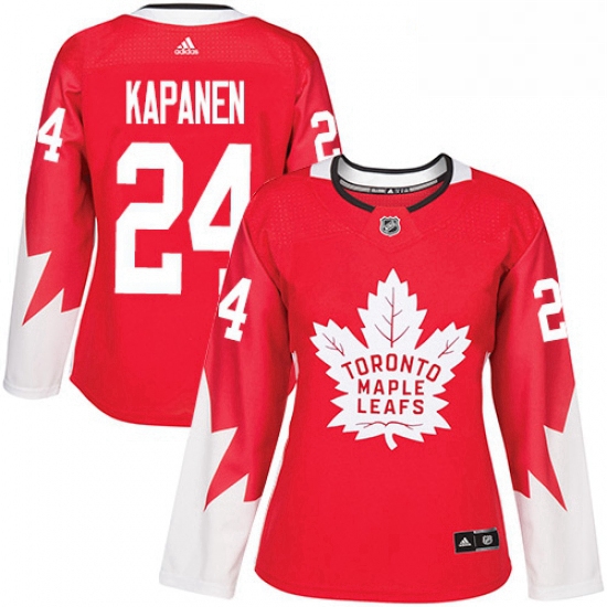 Womens Adidas Toronto Maple Leafs 24 Kasperi Kapanen Authentic Red Alternate NHL Jersey