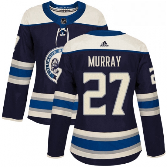 Womens Adidas Columbus Blue Jackets 27 Ryan Murray Authentic Navy Blue Alternate NHL Jersey