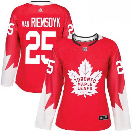 Womens Adidas Toronto Maple Leafs 25 James Van Riemsdyk Authentic Red Alternate NHL Jersey