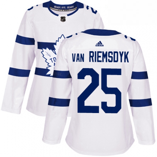 Womens Adidas Toronto Maple Leafs 25 James Van Riemsdyk Authentic White 2018 Stadium Series NHL Jers