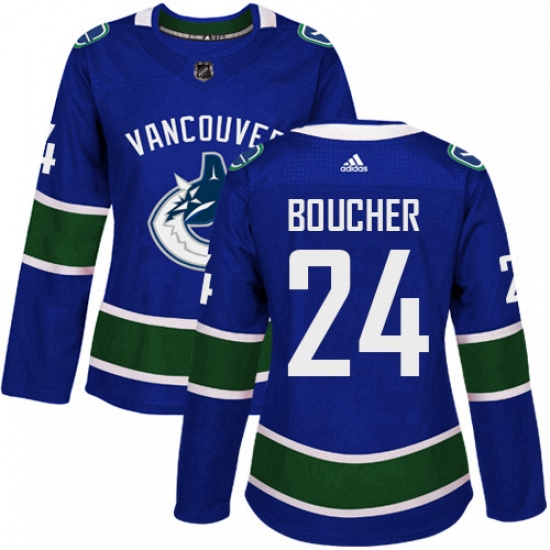 Womens Adidas Vancouver Canucks 24 Reid Boucher Authentic Blue Home NHL Jersey