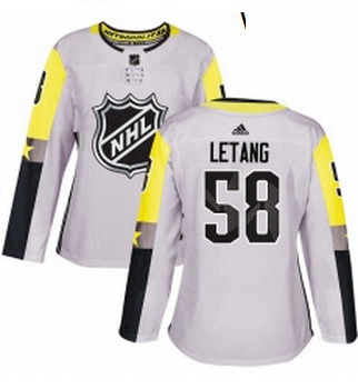 Womens Adidas Pittsburgh Penguins 58 Kris Letang Authentic Gray 2018 All Star Metro Division NHL Jer