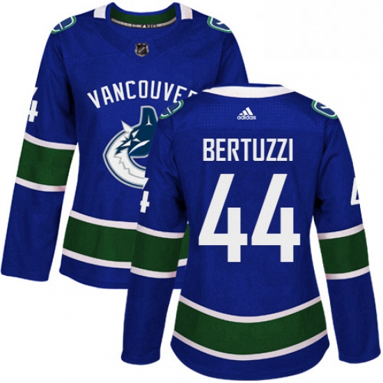 Womens Adidas Vancouver Canucks 44 Todd Bertuzzi Premier Blue Home NHL Jersey