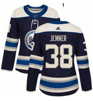 Womens Adidas Columbus Blue Jackets 38 Boone Jenner Authentic Navy Blue Alternate NHL Jersey